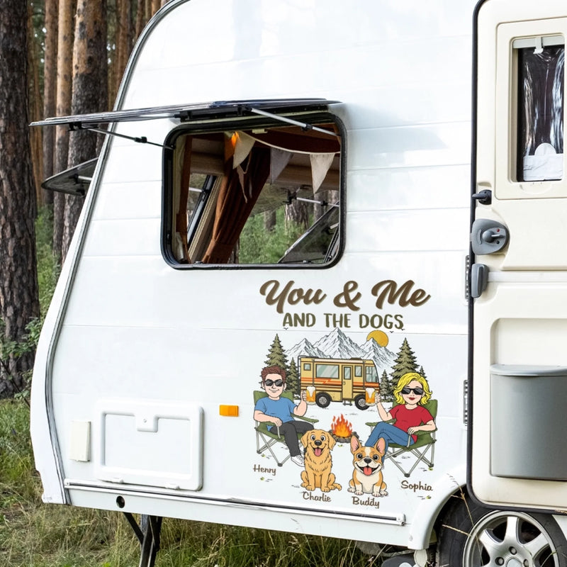 Personalized RV Decal - Camping Gifts for Campers, Couple, Dog Cat Lovers - Adventure Together