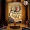 Personalized Photo Linen Bedside Table Lamp - Memorial Sympathy Gifts - Every Time It Shines, Know My Heart Is Near