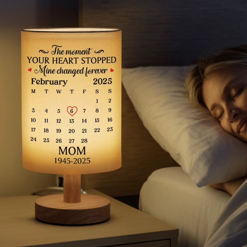 Personalized Linen Bedside Table Lamp - Memorial Sympathy Gifts -  Always Near Always Loved