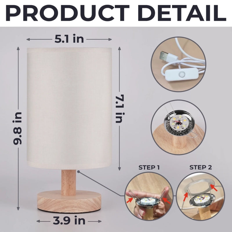 Personalized Linen Bedside Table Lamp - Memorial Sympathy Gifts -  Always Near Always Loved