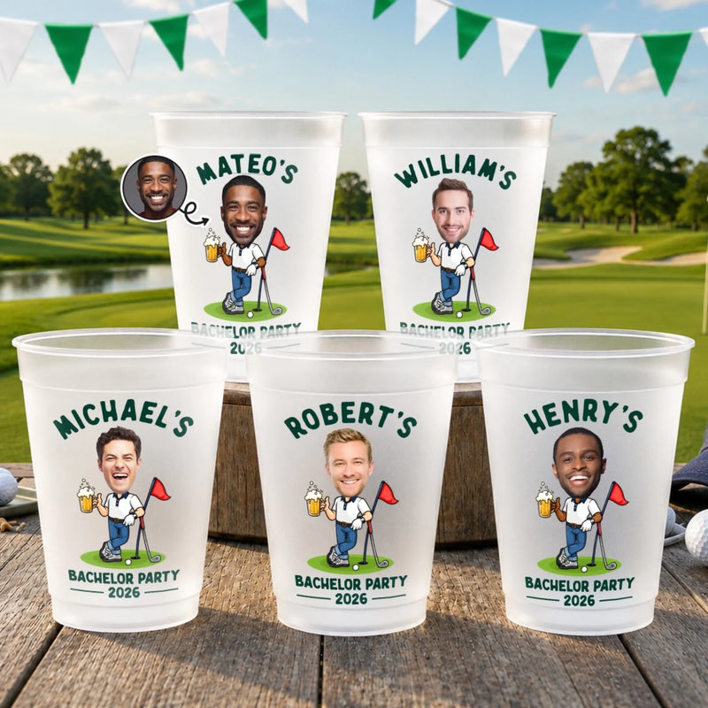 Personalized Party Cups - Gifts For Golf Lovers, Sports Fans, Sports Lovers - Golf More Stress Less