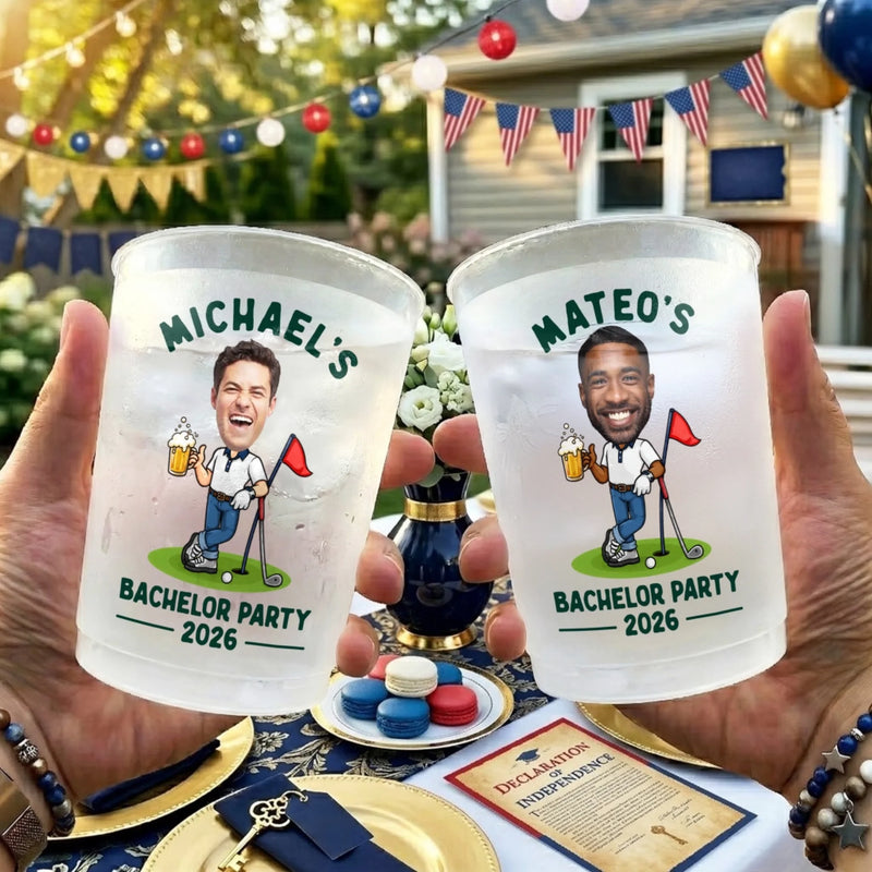 Personalized Party Cups - Gifts For Golf Lovers, Sports Fans, Sports Lovers - Golf More Stress Less