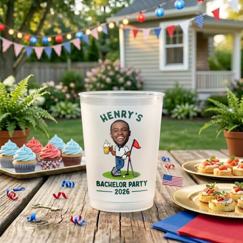 Personalized Party Cups - Gifts For Golf Lovers, Sports Fans, Sports Lovers - Golf More Stress Less