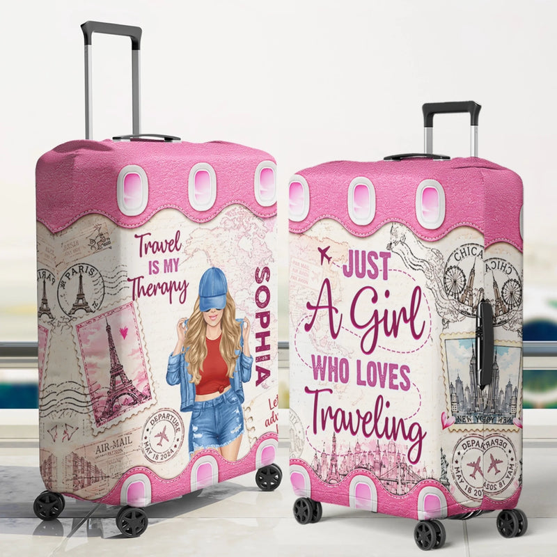 Personalized Luggage Cover – Travel Gifts For Women – Adventure Awaits