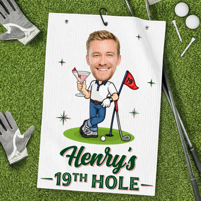 Personalized Photo Golf Towel – Gifts For Golf Lovers, Sports Fans – Golf Is My Happy Place