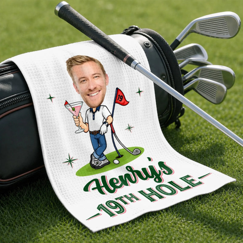 Personalized Photo Golf Towel – Gifts For Golf Lovers, Sports Fans – Golf Is My Happy Place