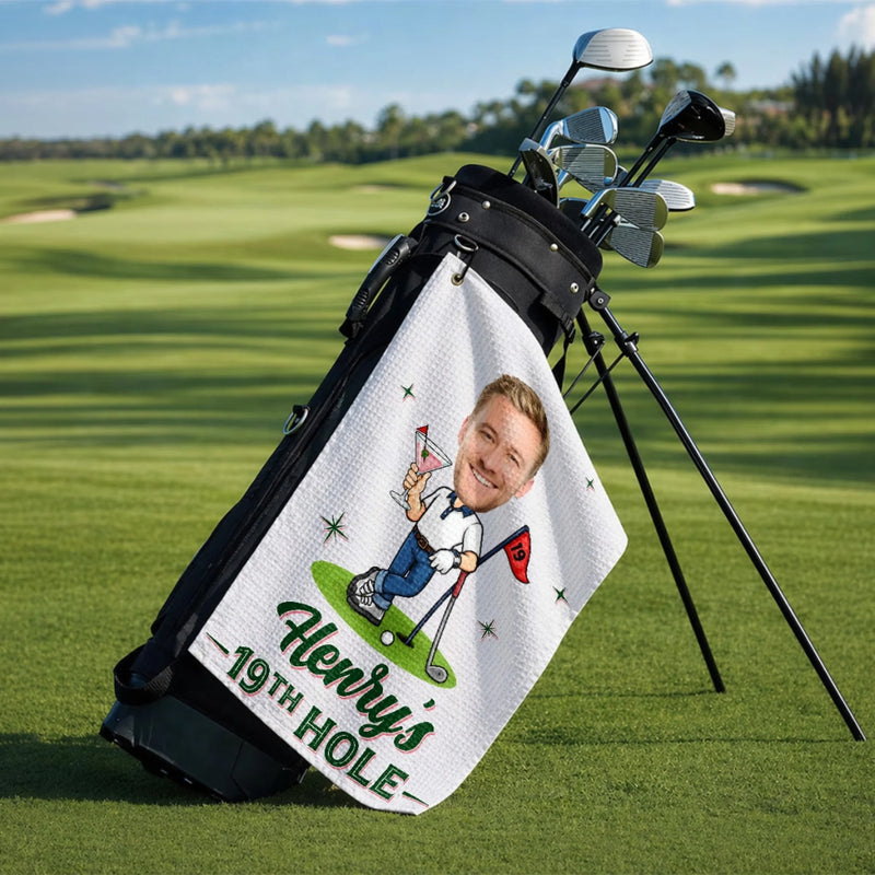 Personalized Photo Golf Towel – Gifts For Golf Lovers, Sports Fans – Golf Is My Happy Place