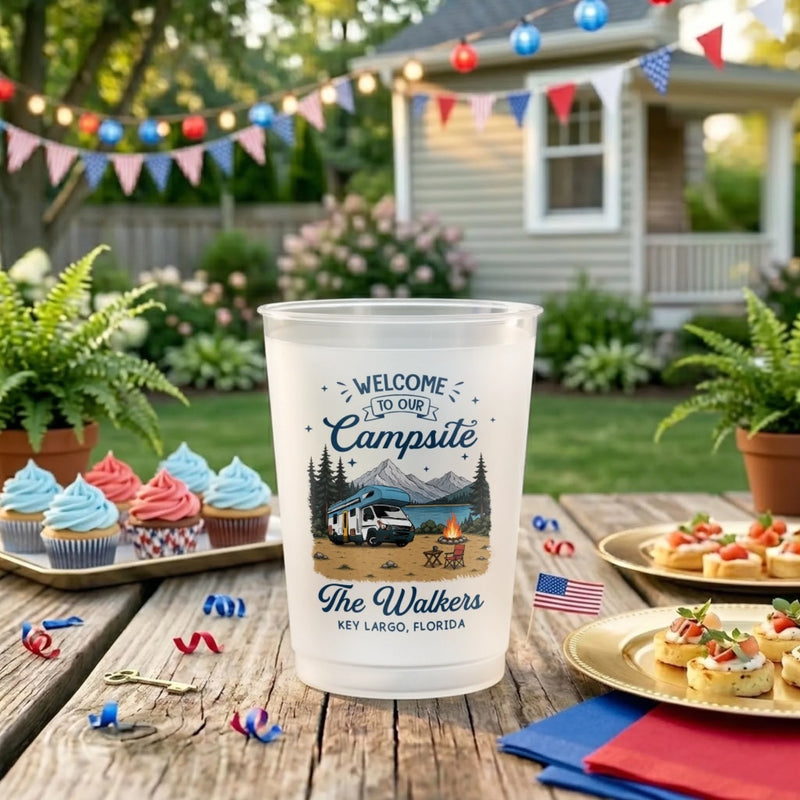 Personalized Party Cups – Camping Gifts For Campers – Happy Camper For Life