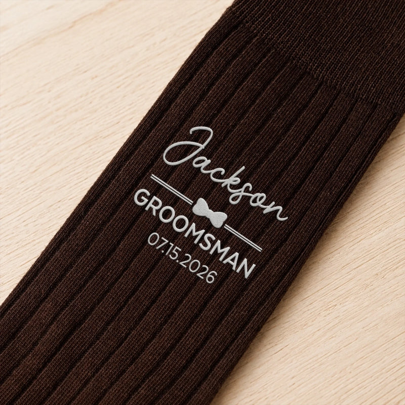 Personalized Embroidered Socks – Groomsmen Proposal Wedding Gifts For Groomsmen – The Groomsmen Crew