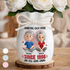 Personalized Flower Vase With Ribbon –  Anniversary Gifts For Couple – Forever Starts With You