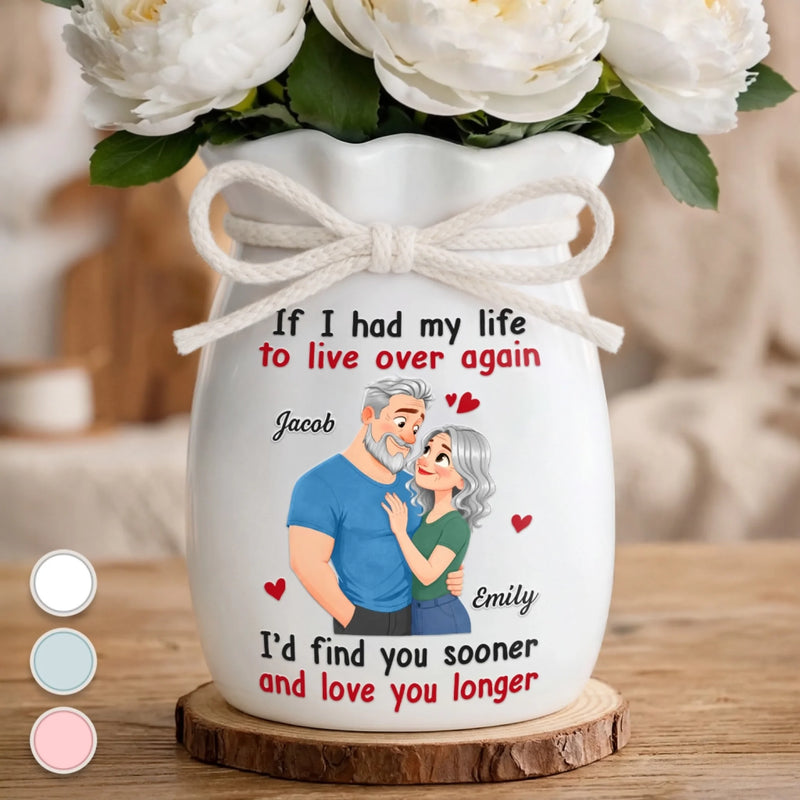 Personalized Flower Vase With Ribbon –  Anniversary Gifts For Couple – Loving You All Over Again