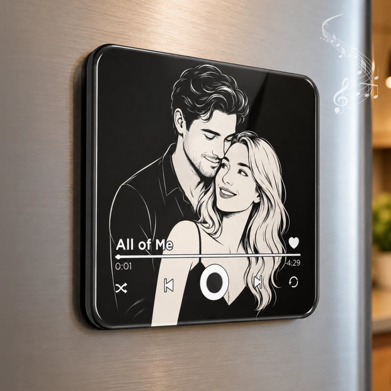 Personalized Photo Music Fridge Magnet - Can Play Songs – Anniversary Gift For Couple – I Belong To You