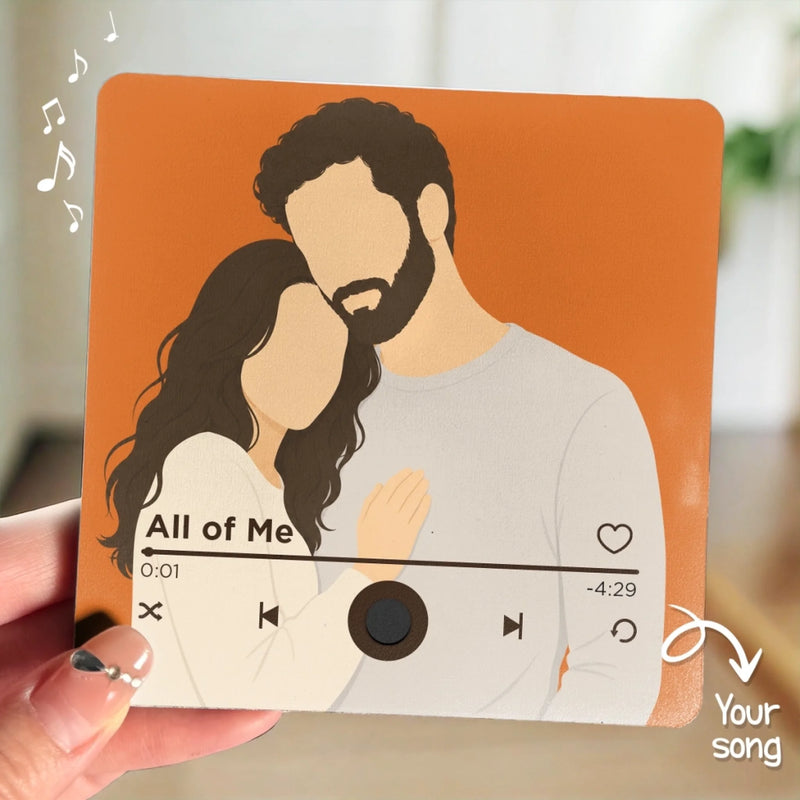 Personalized Photo Music Fridge Magnet - Can Play Songs – Anniversary Gift For Couple – Our Song, Our Story, Our Forever