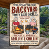 Personalized Home Decor Metal Sign - Anniversary Gifts For Couple - Good Friends, Good Times, Free Beer
