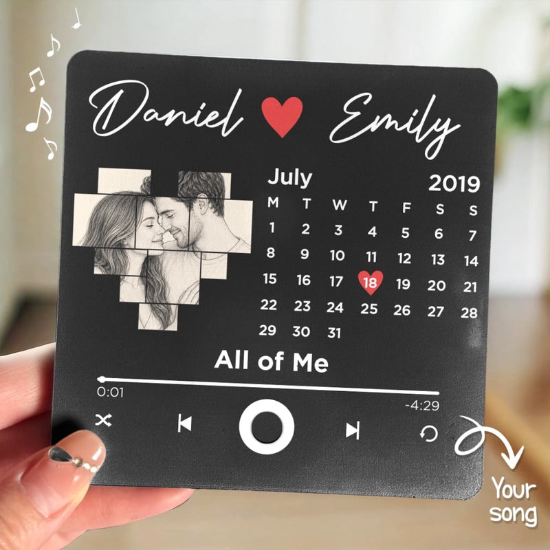 Personalized Photo Music Fridge Magnet - Can Play Songs – Anniversary Gift For Couple – Every Song Reminds Me Of You