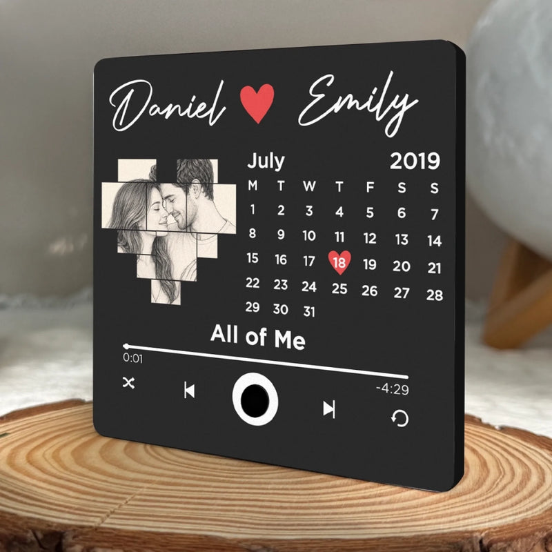 Personalized Photo Music Fridge Magnet - Can Play Songs – Anniversary Gift For Couple – Every Song Reminds Me Of You