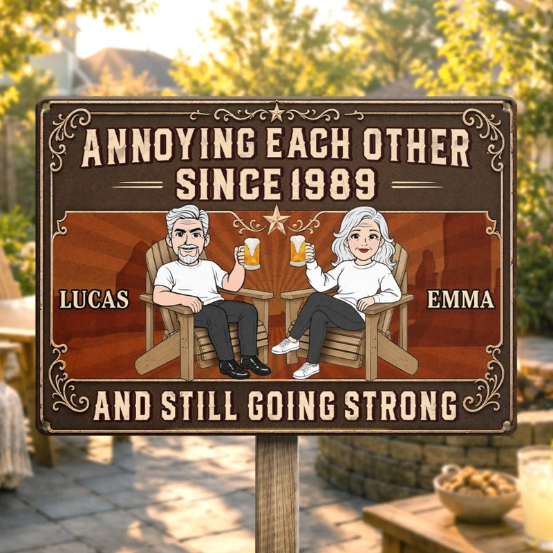 Personalized Home Decor Metal Sign - Anniversary  Gifts For Couple - Stuck With You