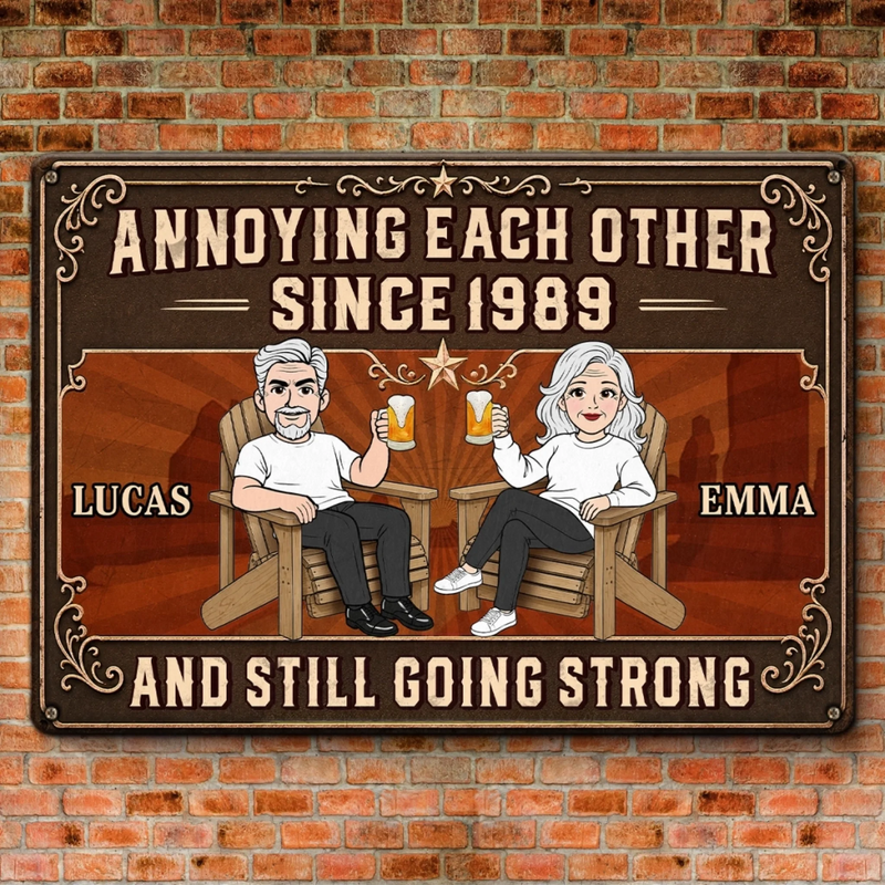 Personalized Home Decor Metal Sign - Anniversary  Gifts For Couple - Stuck With You