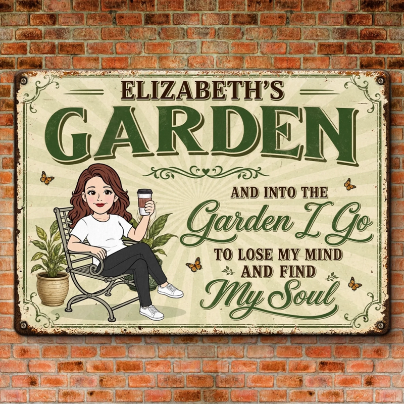 Personalized Home Decor Metal Sign - Gifts For Gardeners - Losing My Mind In The Garden