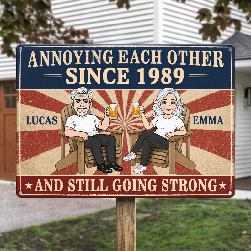 Personalized Home Decor Metal Sign - Anniversary Gifts For Couple - Love You, You Weirdo