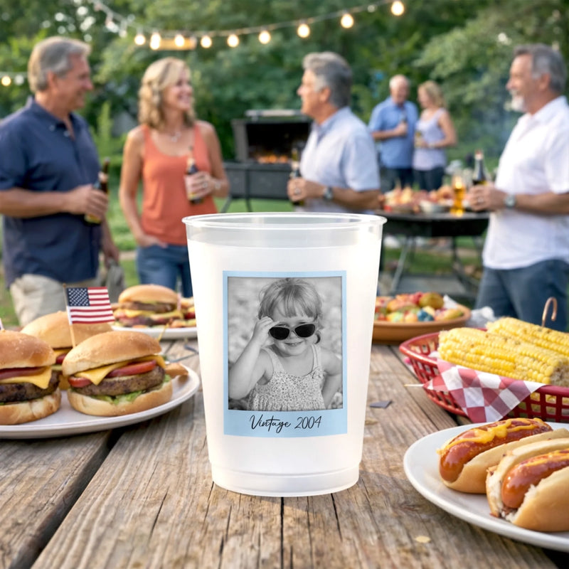 Personalized Photo Party Cups - Gifts For Best Friends, Family, Coworker - Vintage Sip, Summer Drip