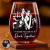 Personalized Photo Wine Glass - Gifts For Her - Never Too Far To Drink Together