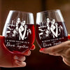Personalized Photo Wine Glass - Gifts For Her - Never Too Far To Drink Together