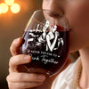Personalized Photo Wine Glass - Gifts For Her - Never Too Far To Drink Together