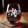 Personalized Photo Wine Glass - Gifts For Her - Never Too Far To Drink Together