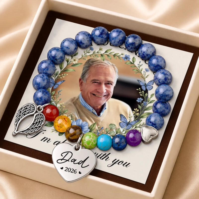 Personalized Photo Rainbow Bridge Bracelet - Memorial Sympathy Gifts - Your Light Lives On