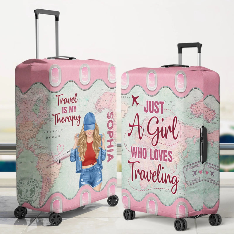 Personalized Luggage Cover – Travel Gifts For Women – Wander More Worry Less