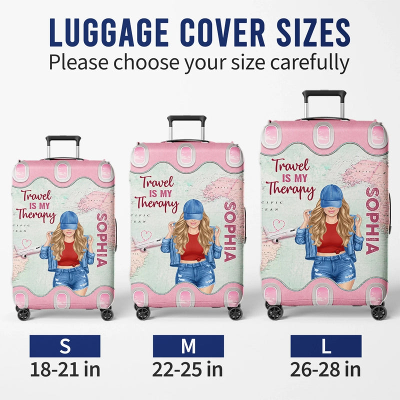 Personalized Luggage Cover – Travel Gifts For Women – Wander More Worry Less