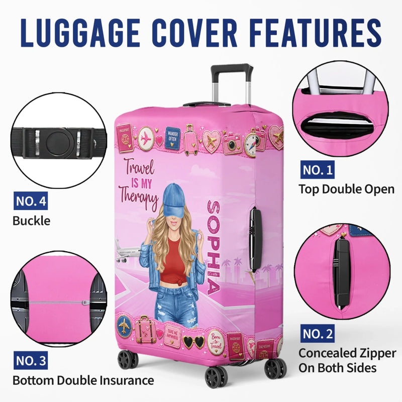 Personalized Luggage Cover – Travel Gifts For Women – Collecting Memories Worldwide