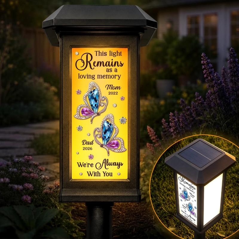 Personalized Solar Garden Light - Memorial Sympathy Gifts - Forever Remembered Forever Loved