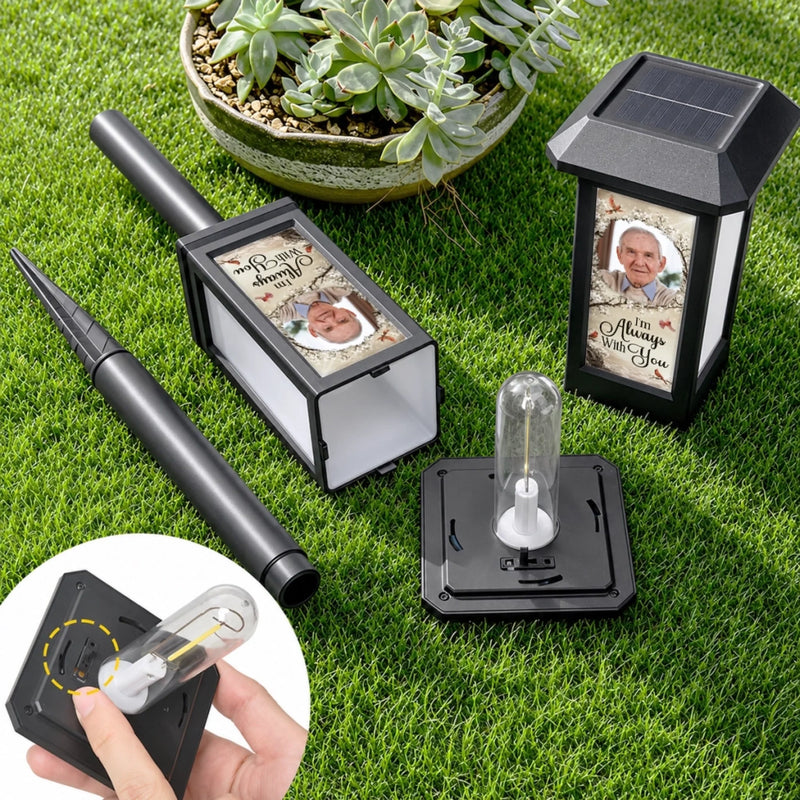 Personalized Photo Solar Garden Light - Memorial Sympathy Gifts - Gone From Sight Not From Heart