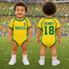 Personalized Brazil Baby Jersey Bodysuit – Baby Shower Gifts For New Moms, New Dads, Soccer Lovers – My First Football Jersey