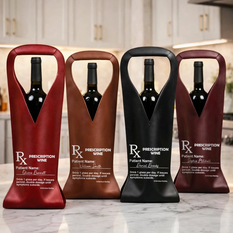 Personalized Leather Wine Bag – Gifts For Best Friends, Family, Coworkers – Sip Happens