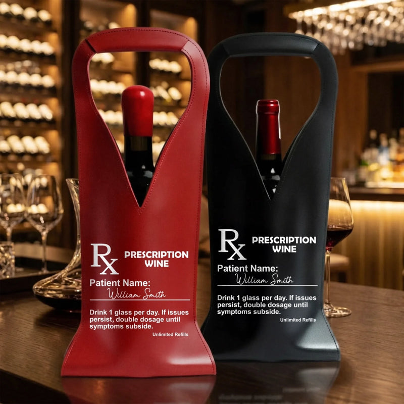 Personalized Leather Wine Bag – Gifts For Best Friends, Family, Coworkers – Sip Happens