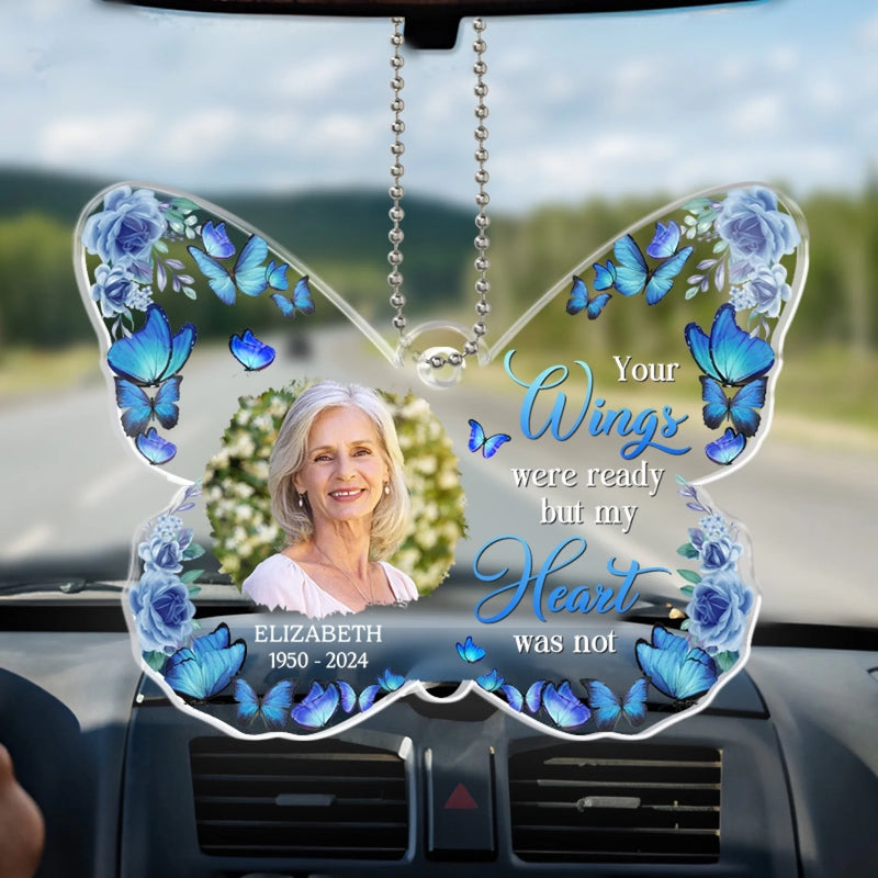 Personalized Photo Acrylic Car Ornament – Memorial Sympathy Gifts – There Are No Goodbyes For Us