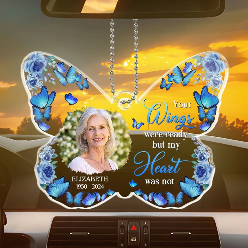 Personalized Photo Acrylic Car Ornament – Memorial Sympathy Gifts – There Are No Goodbyes For Us