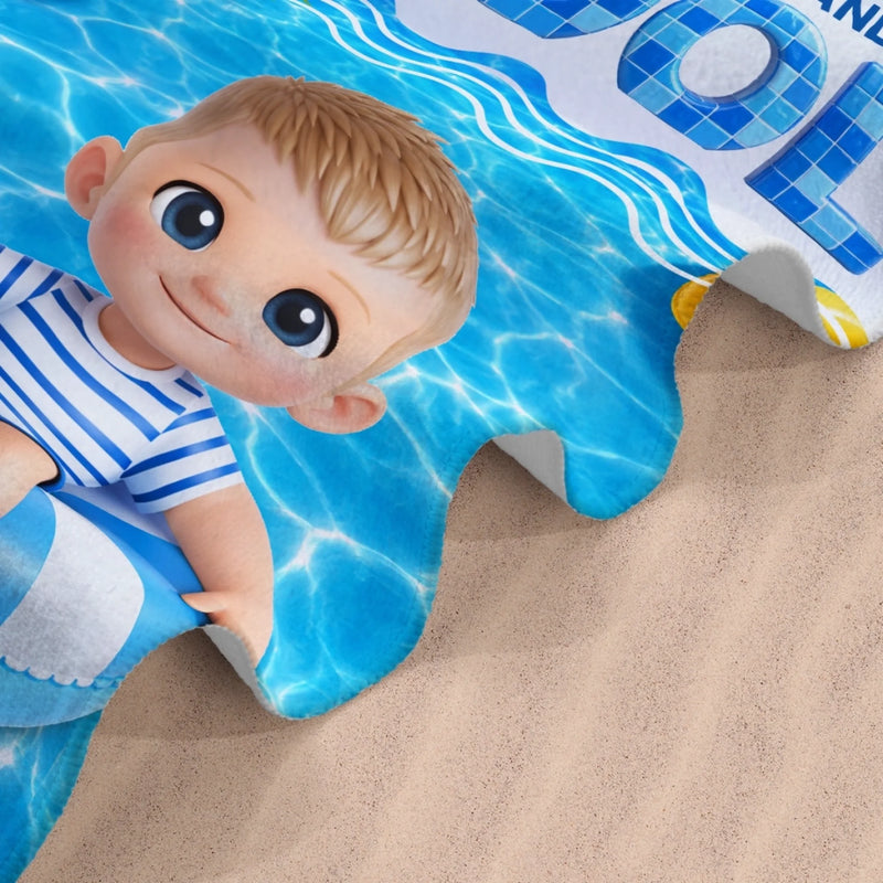 Personalized Photo Beach Towel - Summer Vacation And Travel Gifts For Family, Kids - Sun Sand And Smiles