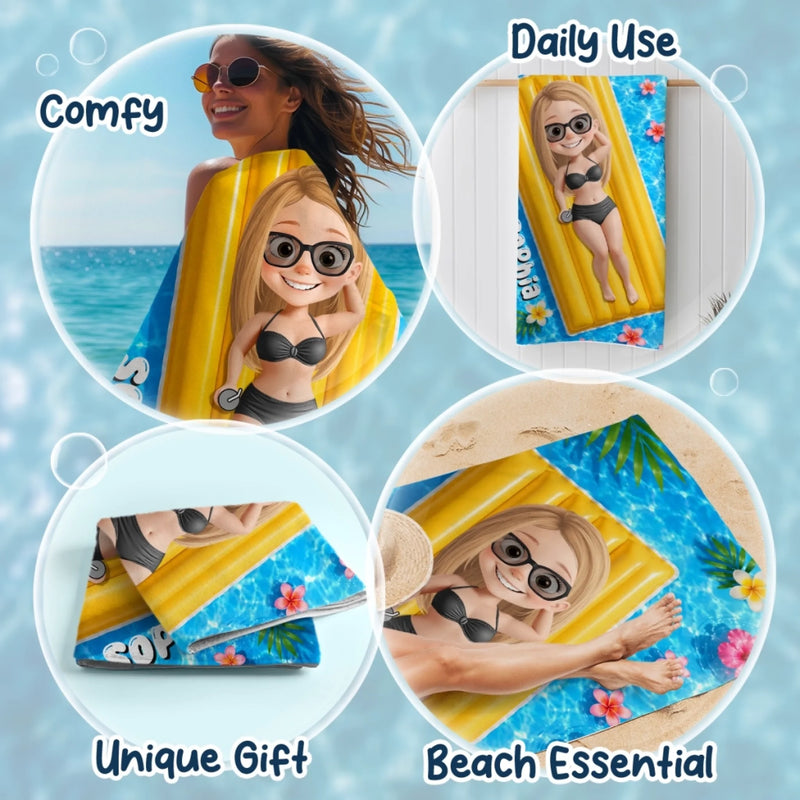 Personalized Beach Towel - Summer Vacation And Travel Gifts For Women, Best Friends - Beach Mode On