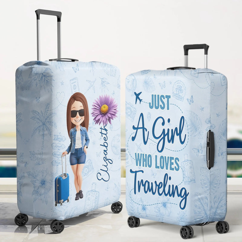 Personalized Luggage Cover - Summer Vacation And Travel Gifts For Women, Best Friends - Wander Far Live Fully