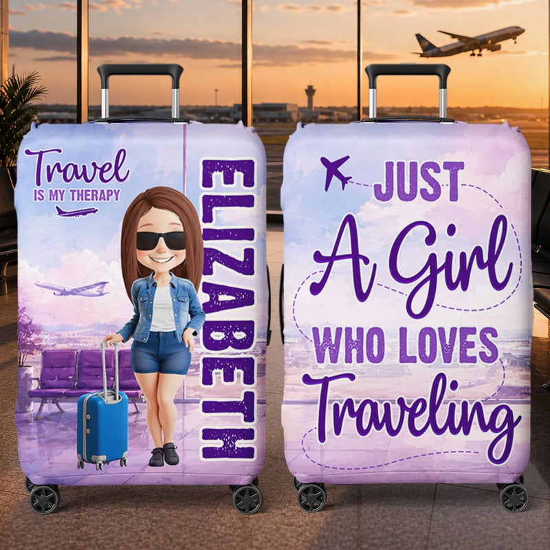 Personalized Luggage Cover - Summer Vacation And Travel Gifts For Women, Best Friends - Passport Ready Heart Open