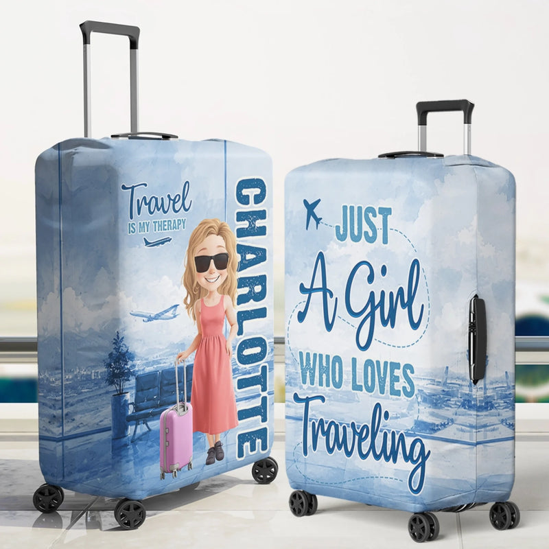 Personalized Luggage Cover - Summer Vacation And Travel Gifts For Women, Best Friends - Passport Ready Heart Open