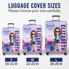 Personalized Luggage Cover - Summer Vacation And Travel Gifts For Women, Best Friends - Passport Ready Heart Open