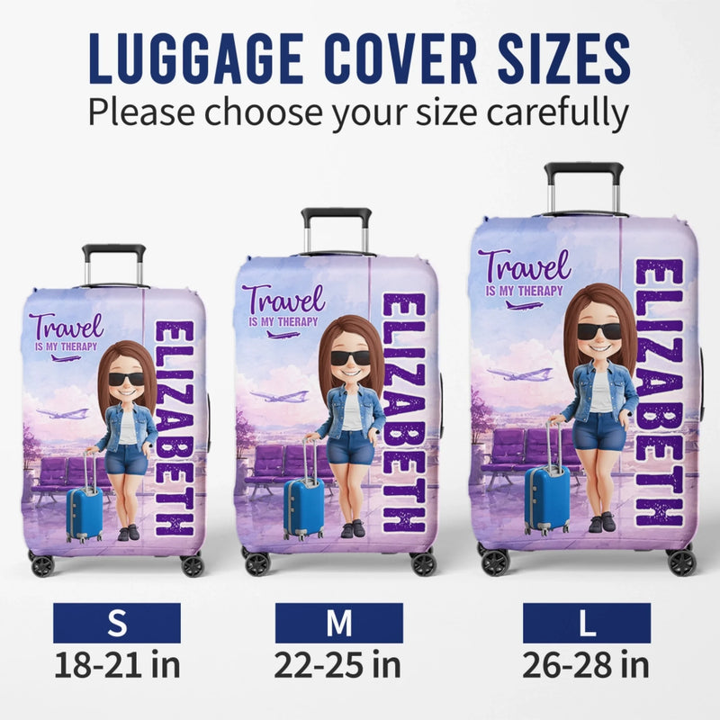 Personalized Luggage Cover - Summer Vacation And Travel Gifts For Women, Best Friends - Passport Ready Heart Open