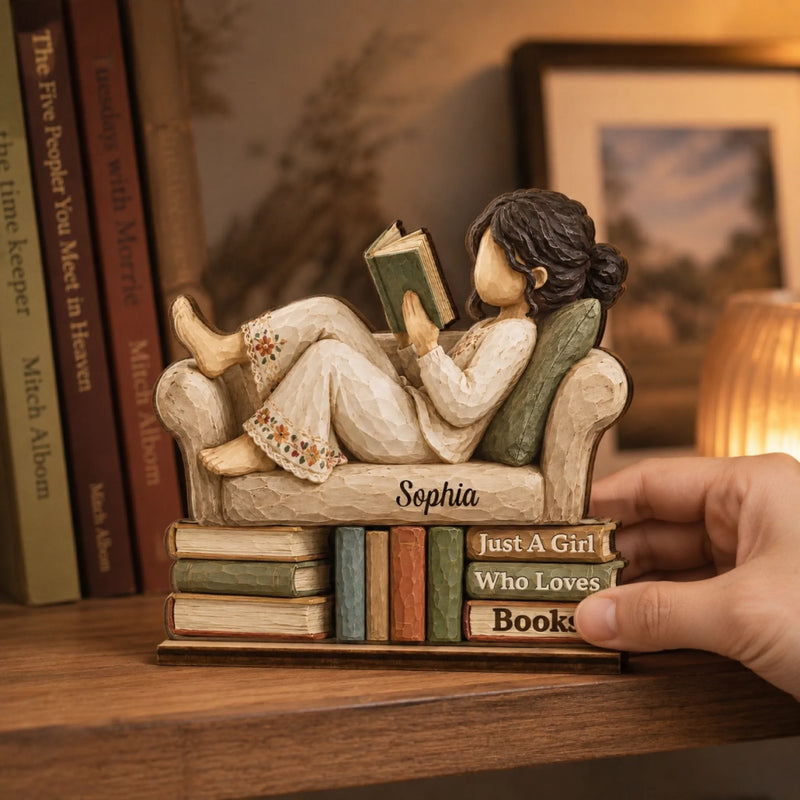 Personalized 2-Layered Wooden Plaque - Gifts For Book Lovers, Bookworms, Readers - Just One More Chapter