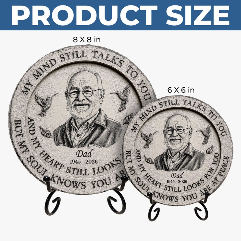 Personalized Photo Round Shaped Stone With Stand - Memorial Sympathy Gifts - Treasured Memories Last Forever