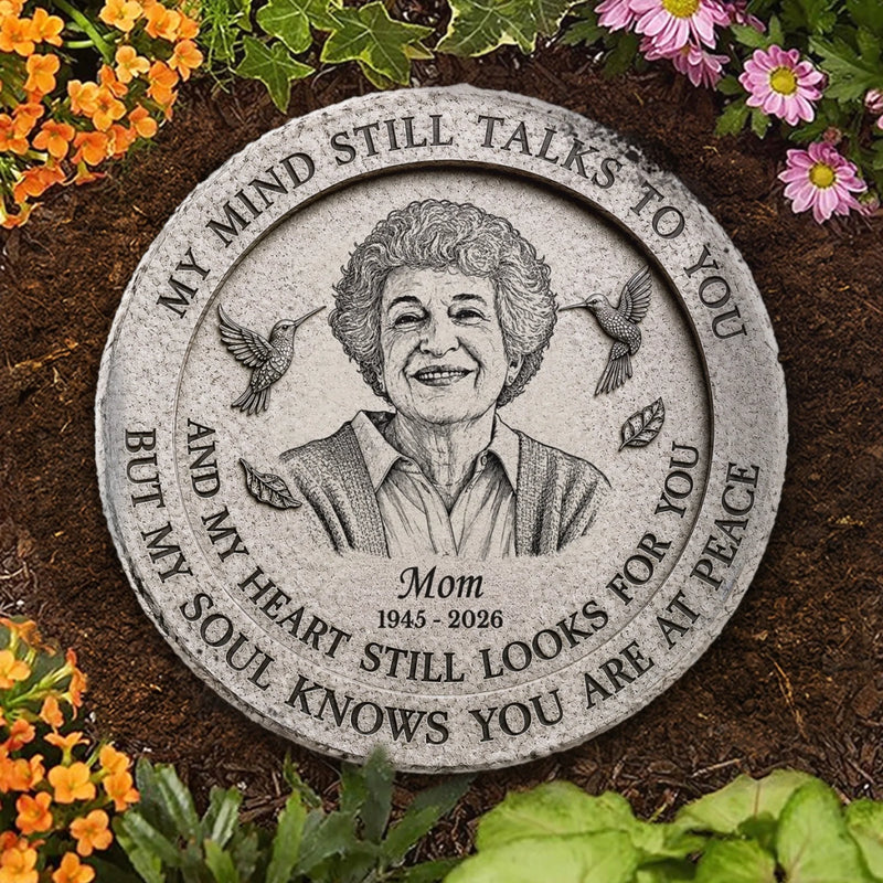 Personalized Photo Round Shaped Stone With Stand - Memorial Sympathy Gifts - Treasured Memories Last Forever